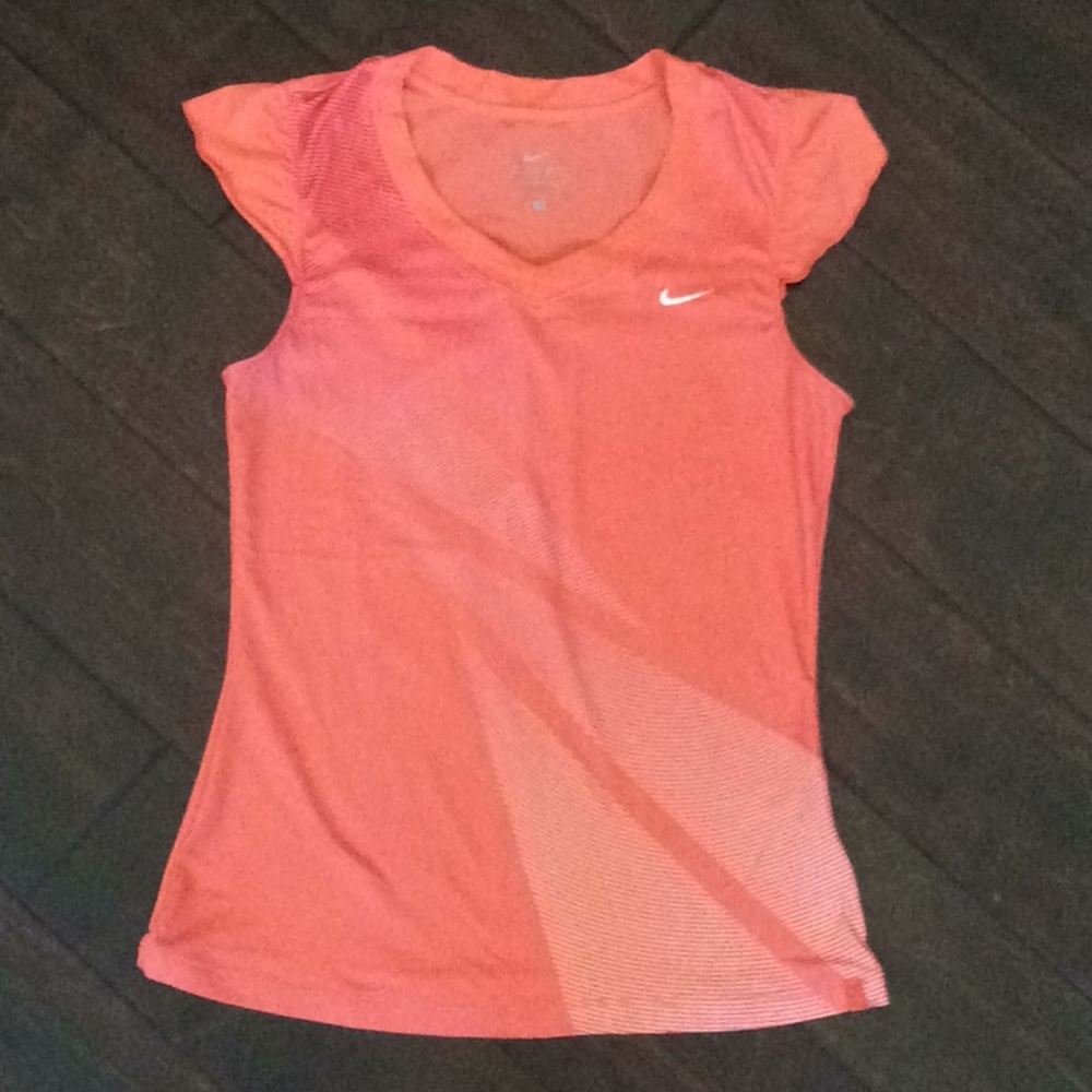 NIKE DRI-FIT V neck top with ruffled cap sleeves